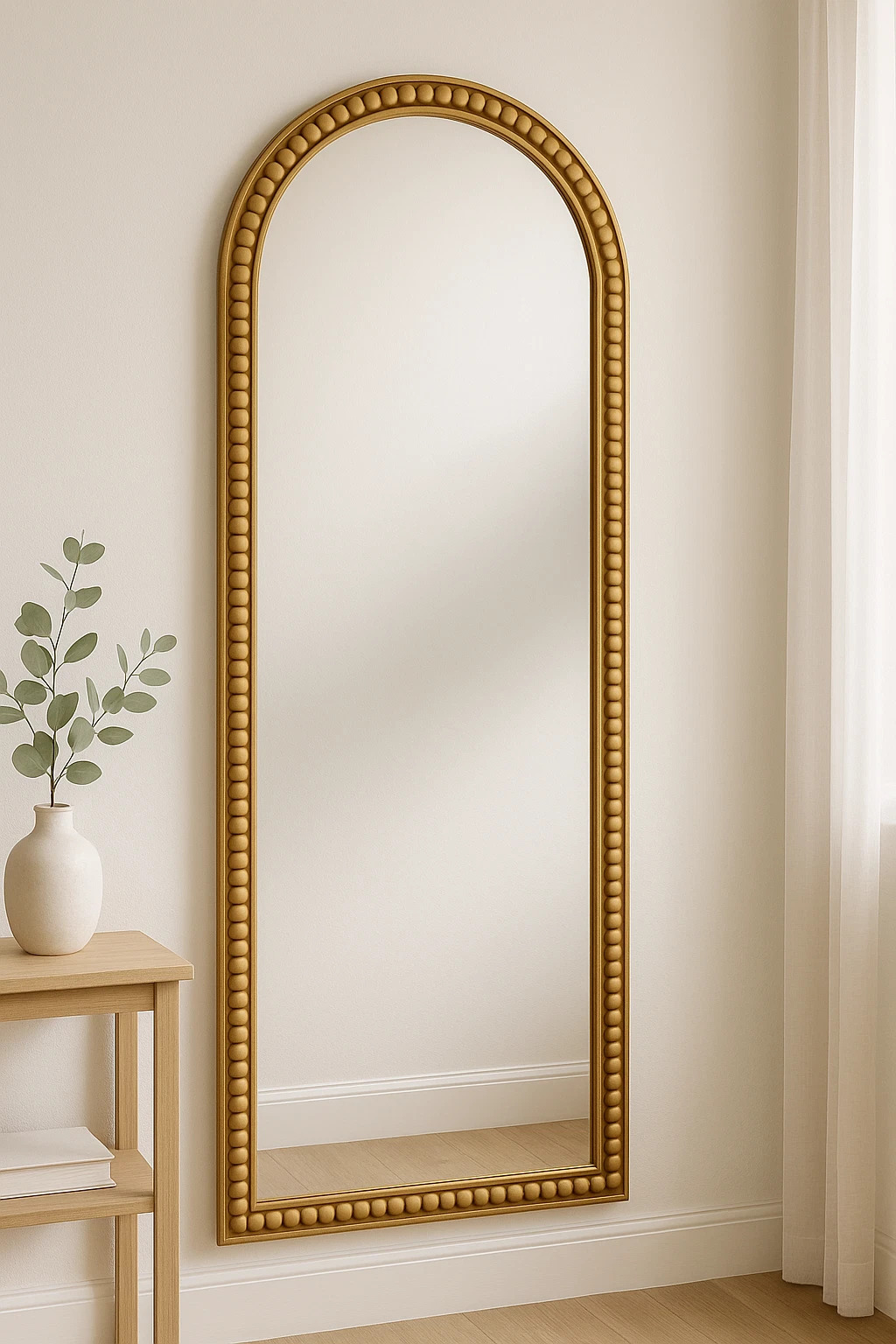 Full Length Standing Light Wood Mirror 70cm by 180cm - Furniture Outlet