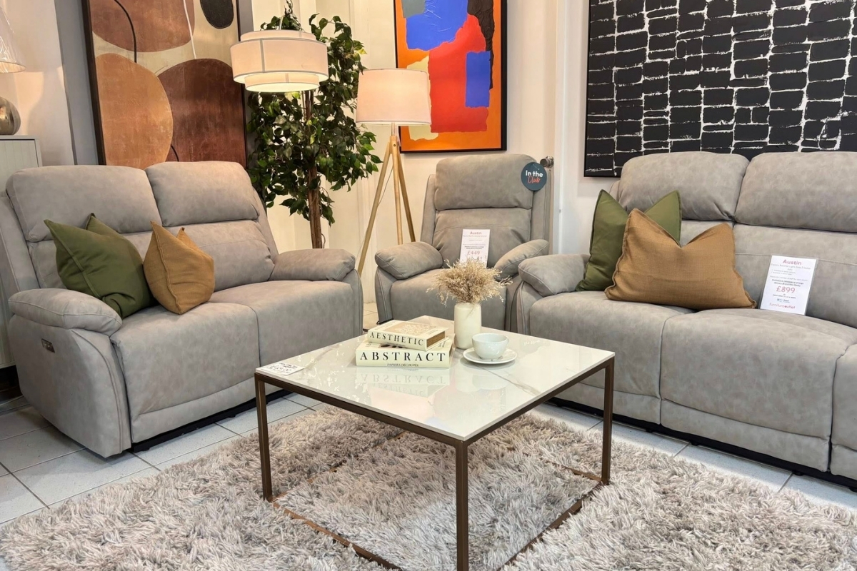 Modern grey recliner sofas at Furniture Outlet