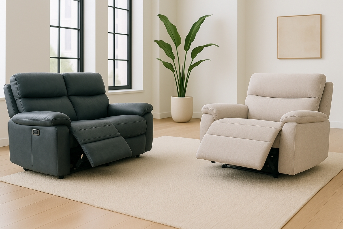 Power Recliner Sofas vs. Manual Recliner Sofas mockup living room