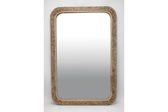 Rectangular Rattan Weave Mirror 60cm x 90cm