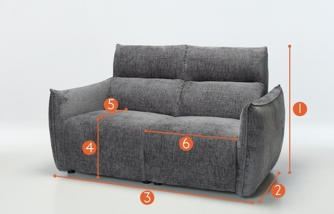 Alessio Modern Electric Recliner 2 Seater Sofa measurements
