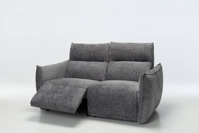 Alessio Modern Electric Recliner 2 Seater Sofa - Shimmer Grey Linen