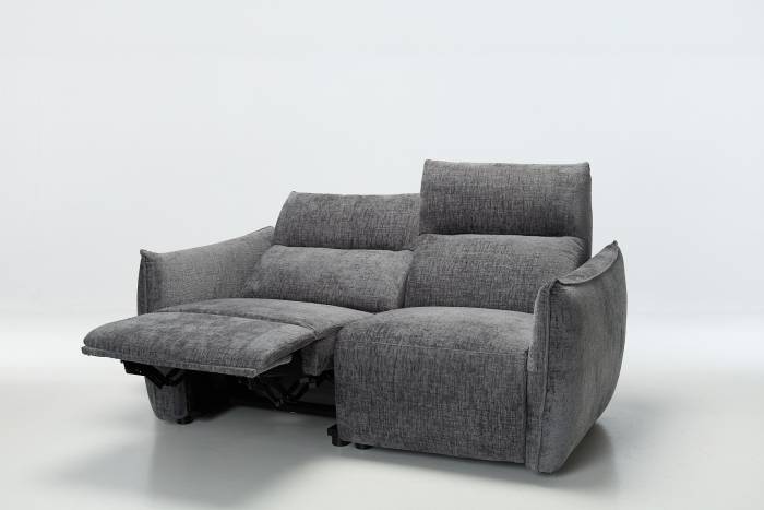 Alessio Modern Electric Recliner 2 Seater Sofa - Shimmer Grey Linen
