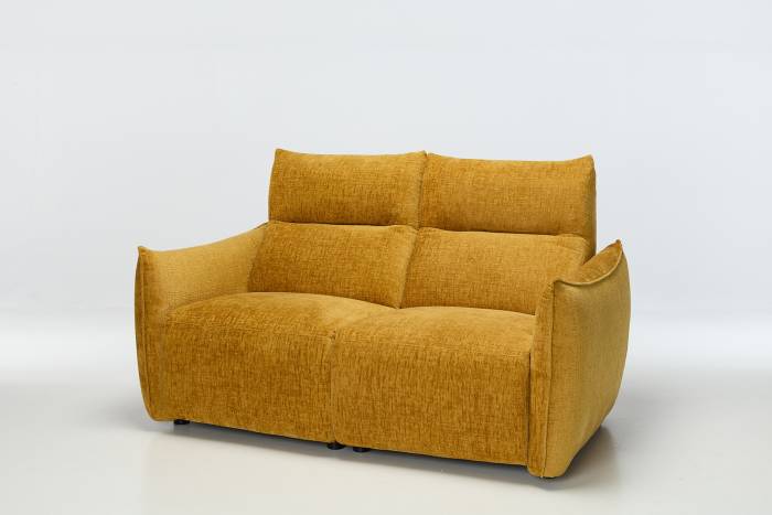 Alessio Modern Electric Recliner 2 Seater Sofa - Shimmer Yellow Linen