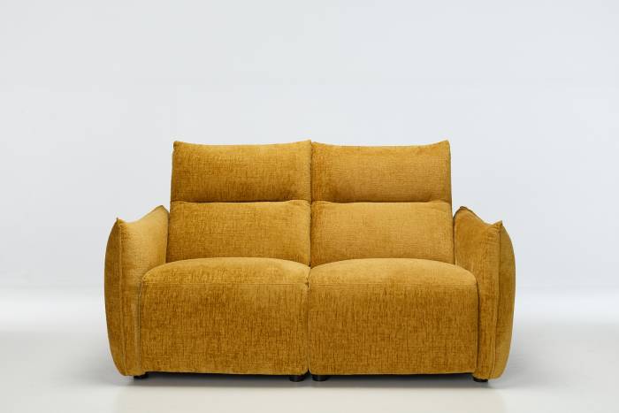 Alessio Modern Electric Recliner 2 Seater Sofa - Shimmer Yellow Linen