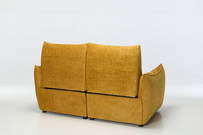 Alessio Modern Electric Recliner 2 Seater Sofa - Shimmer Yellow Linen