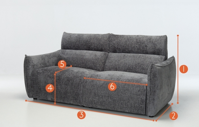 Alessio Modern Electric Recliner 4 Seater Sofa measurements