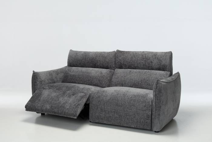 Alessio Modern Electric Recliner 4 Seater Sofa - Shimmer Grey Linen