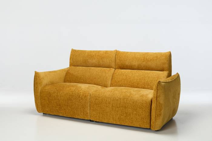 Alessio Modern Electric Recliner 4 Seater Sofa - Shimmer Yellow Linen