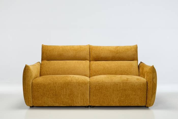 Alessio Modern Electric Recliner 4 Seater Sofa - Shimmer Yellow Linen