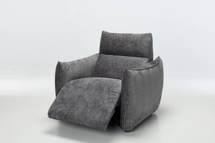 Alessio Modern Electric Recliner Armchair - Shimmer Grey Linen