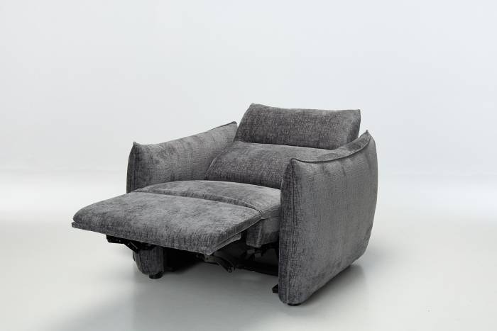 Alessio Modern Electric Recliner Armchair - Shimmer Grey Linen