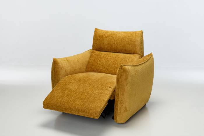 Alessio Modern Electric Recliner Armchair - Shimmer Yellow Linen