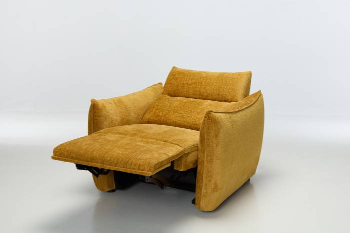 Alessio Modern Electric Recliner Armchair - Shimmer Yellow Linen