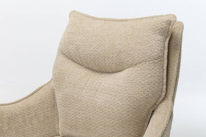 Cali Swivel Dining Chairs with Black Legs - Oyster Woven Chenille