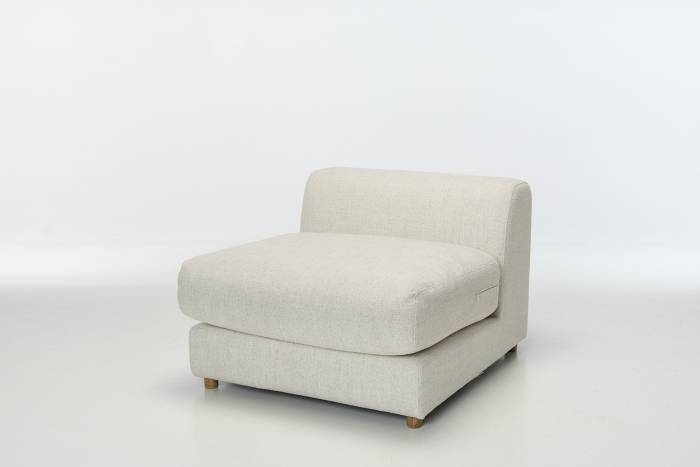 Eden Sectional Sofa Armless Seat Piece - Luxe Textured Ecru Fabric