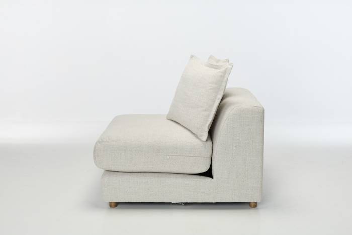 Eden Sectional Sofa Armless Seat Piece - Luxe Textured Ecru Fabric