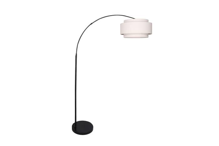 Edinburgh - Arched Floor Lamp With Black Metal Frame & Base