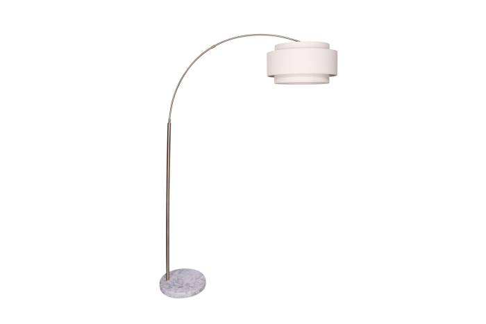 Edinburgh - Arched Floor Lamp With Copper Metal Frame & Marble Base