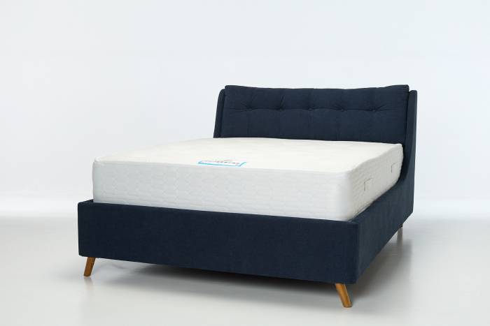 Georgia Lift Up Storage Pillow Ottoman Bed - Blue Velvet
