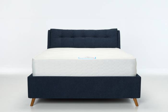Georgia Lift Up Storage Pillow Ottoman Bed - Blue Velvet