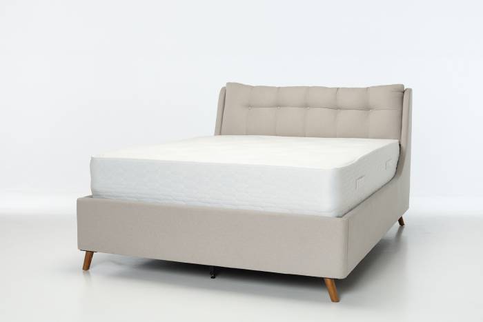 Georgia Lift Up Storage Pillow Ottoman Bed - Light Grey Linen