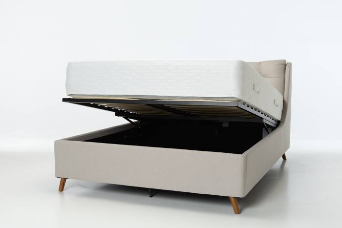 Georgia Lift Up Storage Pillow Ottoman Bed - Light Grey Linen