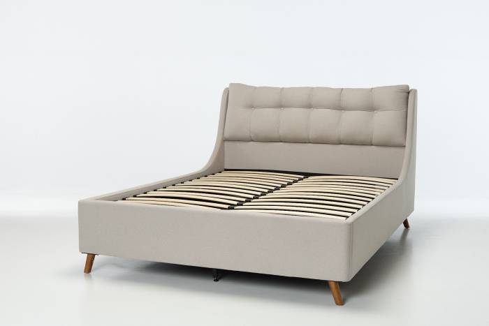 Georgia Lift Up Storage Pillow Ottoman Bed - Light Grey Linen