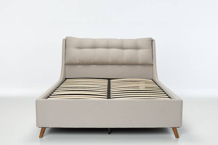 Georgia Lift Up Storage Pillow Ottoman Bed - Light Grey Linen