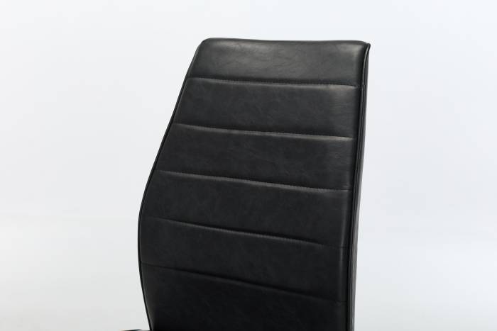 Juno Black Faux Leather Dining Chairs with Black Metal Legs