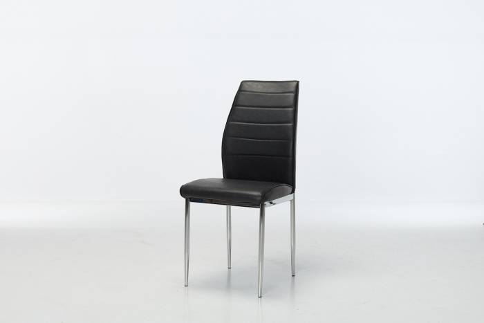 Juno Black Faux Leather Dining Chairs with Chrome Legs
