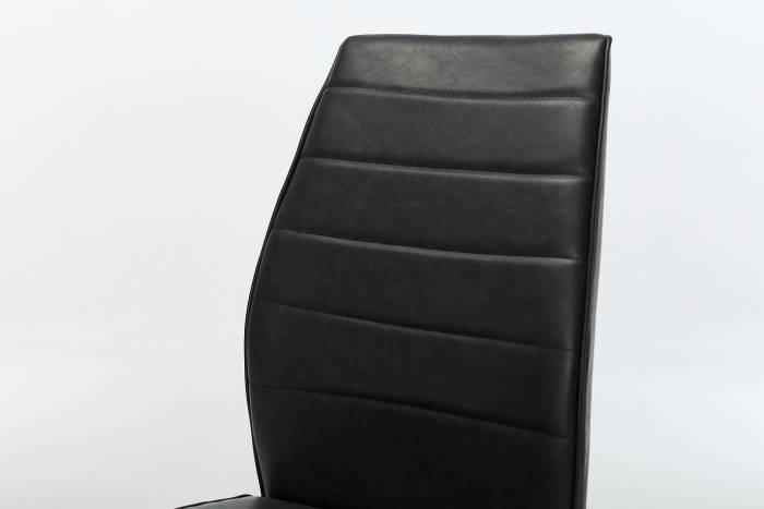 Juno Black Faux Leather Dining Chairs with Chrome Legs