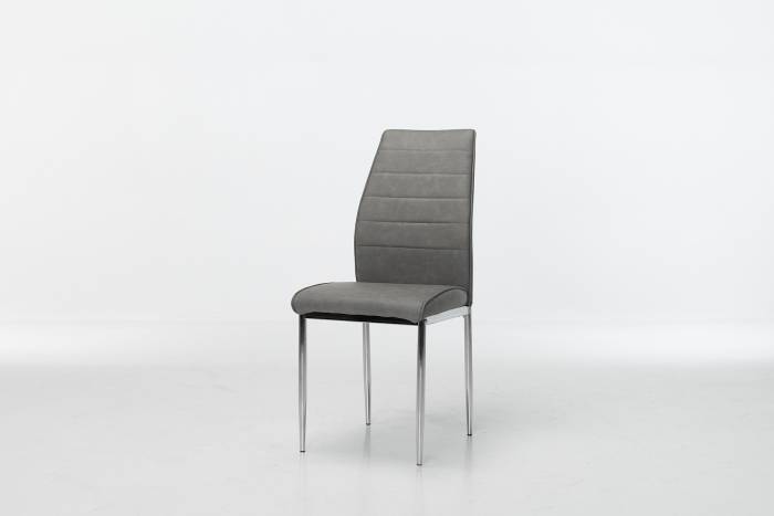 Juno Grey Faux Suede Dining Chairs with Chrome Legs