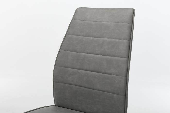 Juno Grey Faux Suede Dining Chairs with Chrome Legs