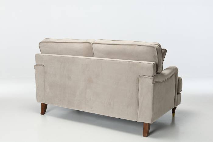 Nelson Modern 2 Seater Sofa - Luxe Pebble Grey Velvet
