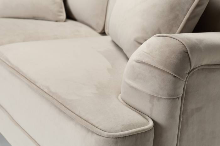 Nelson Modern 2 Seater Sofa - Luxe Pebble Grey Velvet