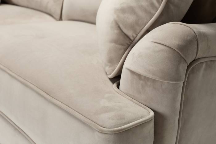 Nelson Modern 3 Seater Sofa - Luxe Pebble Grey Velvet