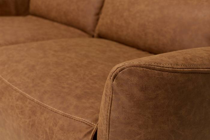 Preston Modern 2 Seat Electric Recliner Sofa - Tan Faux Leather
