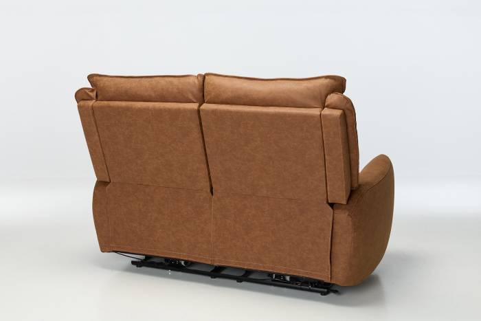 Preston Modern 2 Seat Electric Recliner Sofa - Tan Faux Leather