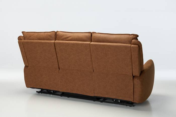 Preston Modern 3 Seat Electric Recliner Sofa - Tan Faux Leather