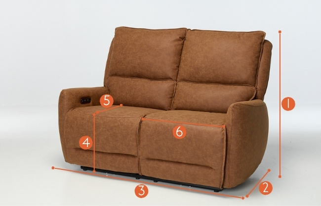Preston Modern 2 Seater Electric Recliner Sofa measurements