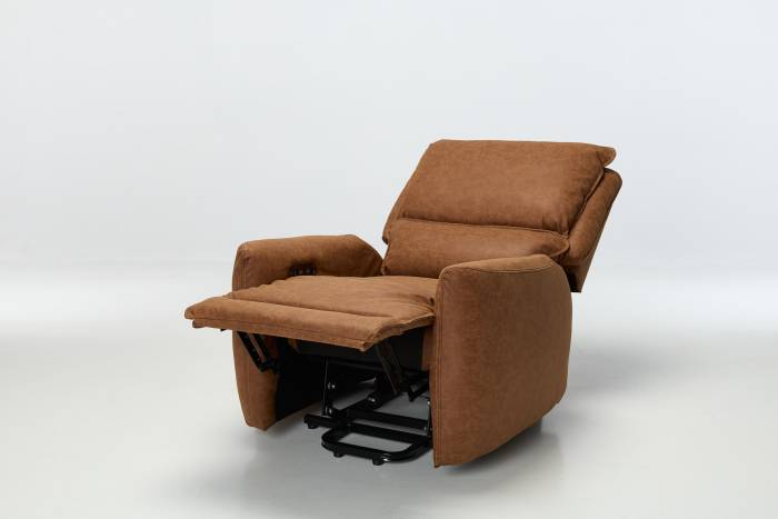 Preston Modern Electric Recliner Armchair - Tan Faux Leather