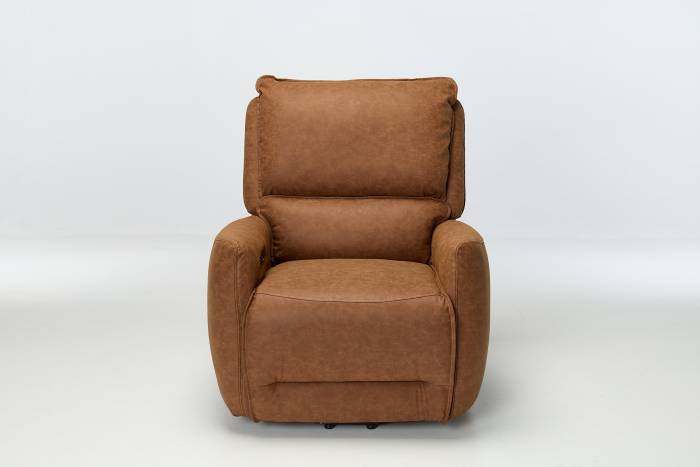 Preston Modern Electric Recliner Armchair - Tan Faux Leather