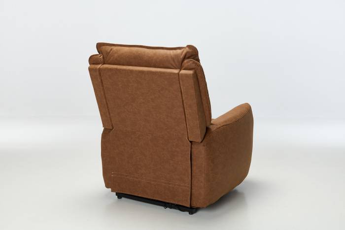 Preston Modern Electric Recliner Armchair - Tan Faux Leather
