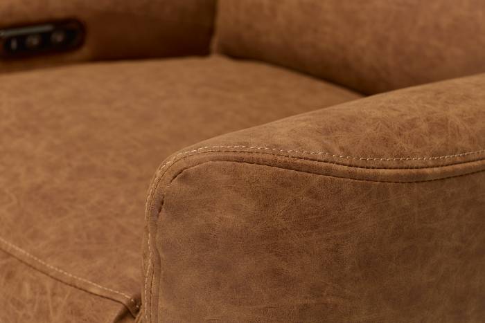 Preston Modern Electric Recliner Chair - Tan Faux Leather