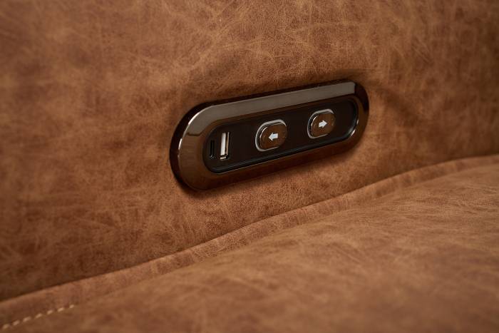 Preston Modern Electric Recliner - Tan Faux Leather