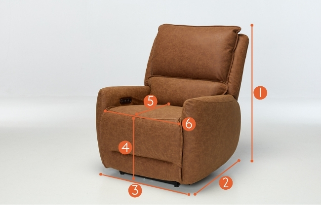 Preston Modern Electric Rise & Recline Armchair measurements