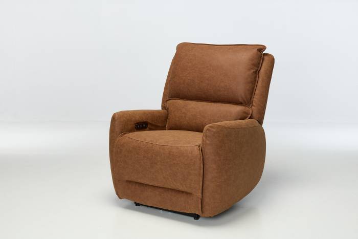 Preston Modern Electric Rise & Recline Armchair - Tan Faux Leather
