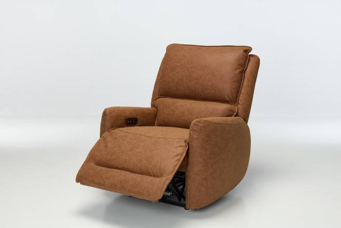 Preston Modern Electric Rise & Recline Armchair - Tan Faux Leather