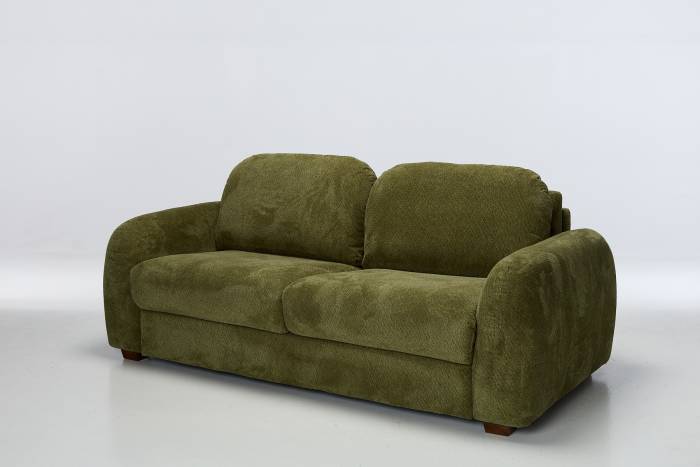 Amie Modern 2.5 Seater Sofa Bed - Premium Olive Green Chenille